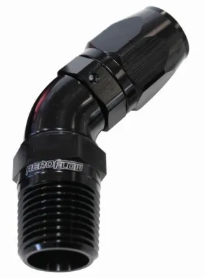 45° Male NPT Full Flow Swivel Hose End 3/8" to -10AN AF528-10-06BLK