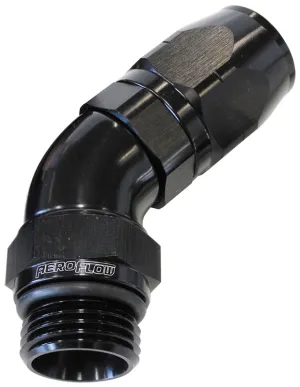 45° Male ORB Full Flow Swivel Hose End -8 ORB to -6AN AF544-06-08BLK