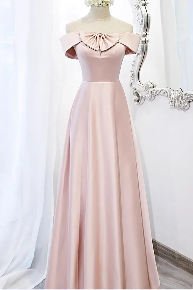 A Line New Style Satin Bridesmaid Dress, Pink Cheap Multiple Styles Floor Length Dresses UQB0032