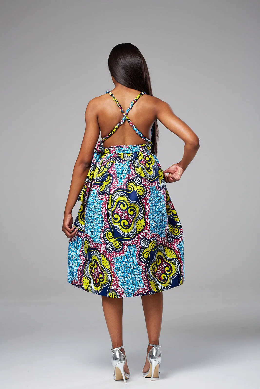 African Print Ankara Infinity Multiway Midi Dress - NOVA