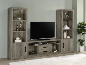 Burke 3-piece Entertainment Center Grey Driftwood