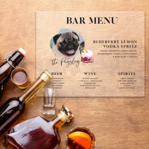 Dog Bar Menu Wedding Bar Sign