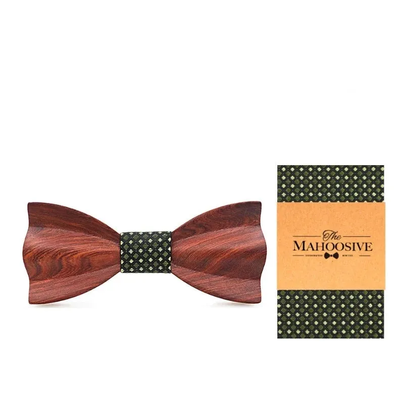 Hand Painted Wooden Bow Tie and Pocket Square Gift Box Sets