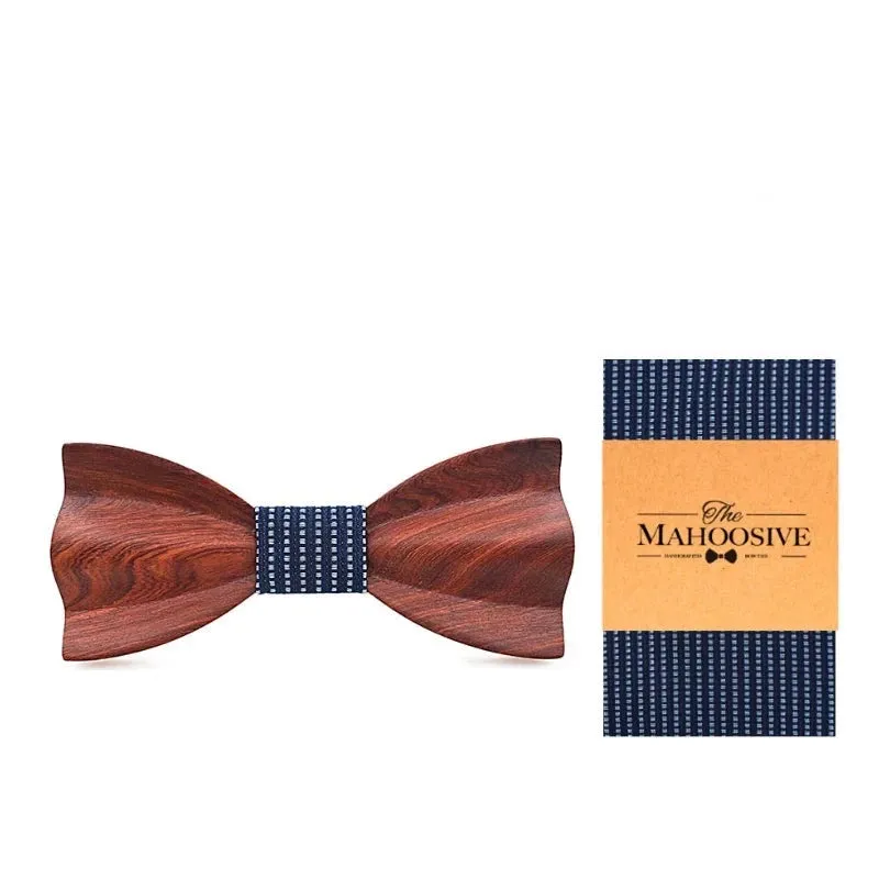 Hand Painted Wooden Bow Tie and Pocket Square Gift Box Sets