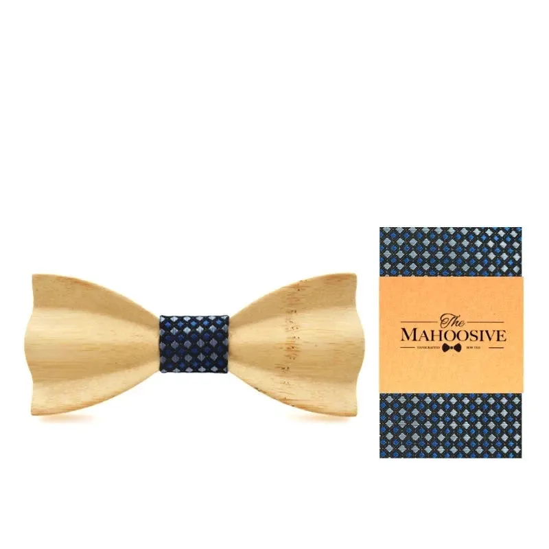 Hand Painted Wooden Bow Tie and Pocket Square Gift Box Sets