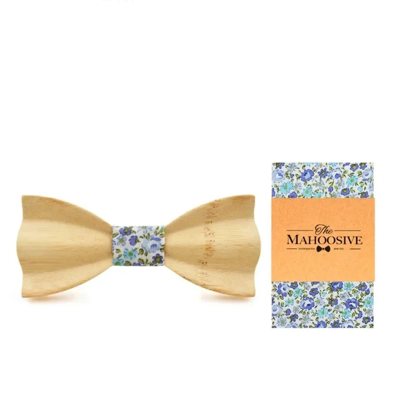 Hand Painted Wooden Bow Tie and Pocket Square Gift Box Sets