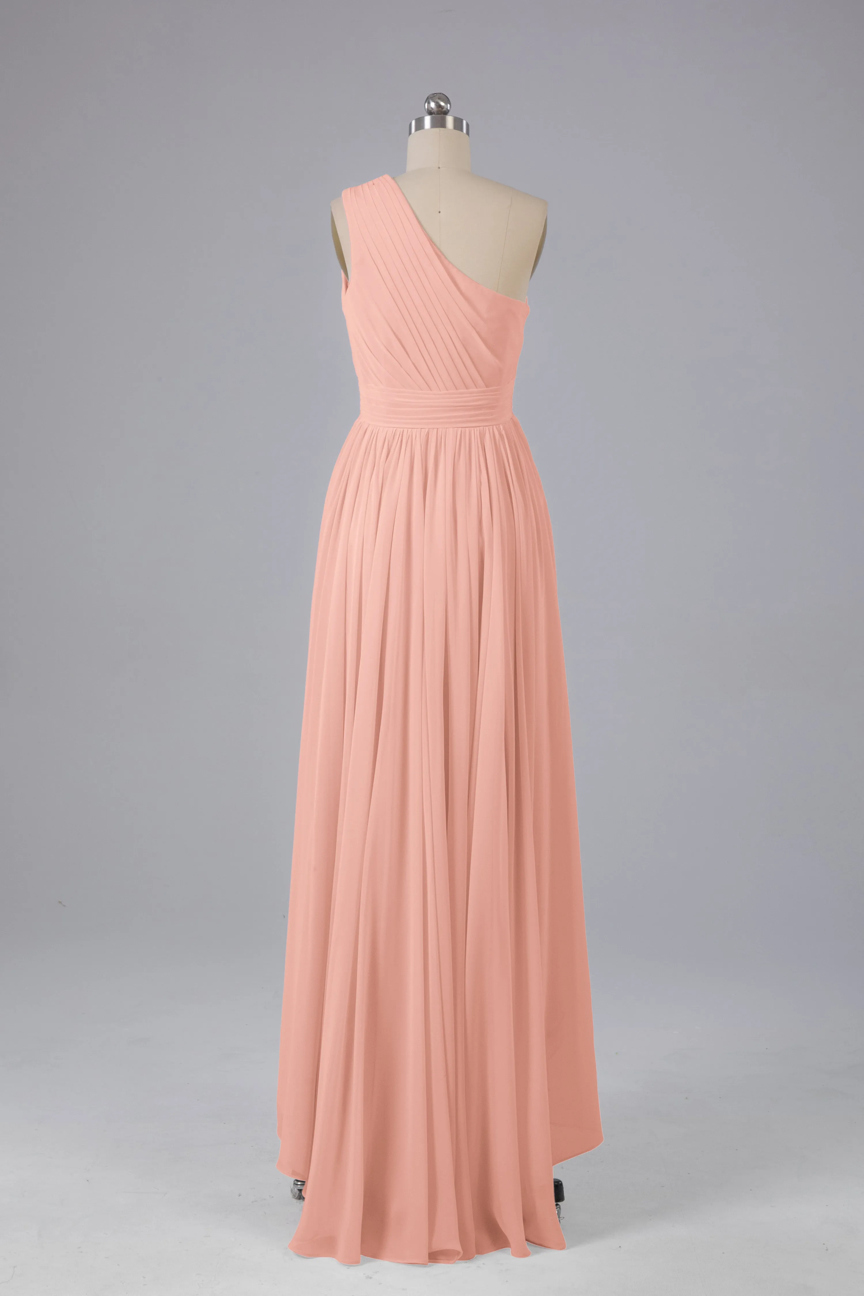 High Low One Shoulder Chiffon Bridesmaid Dresses