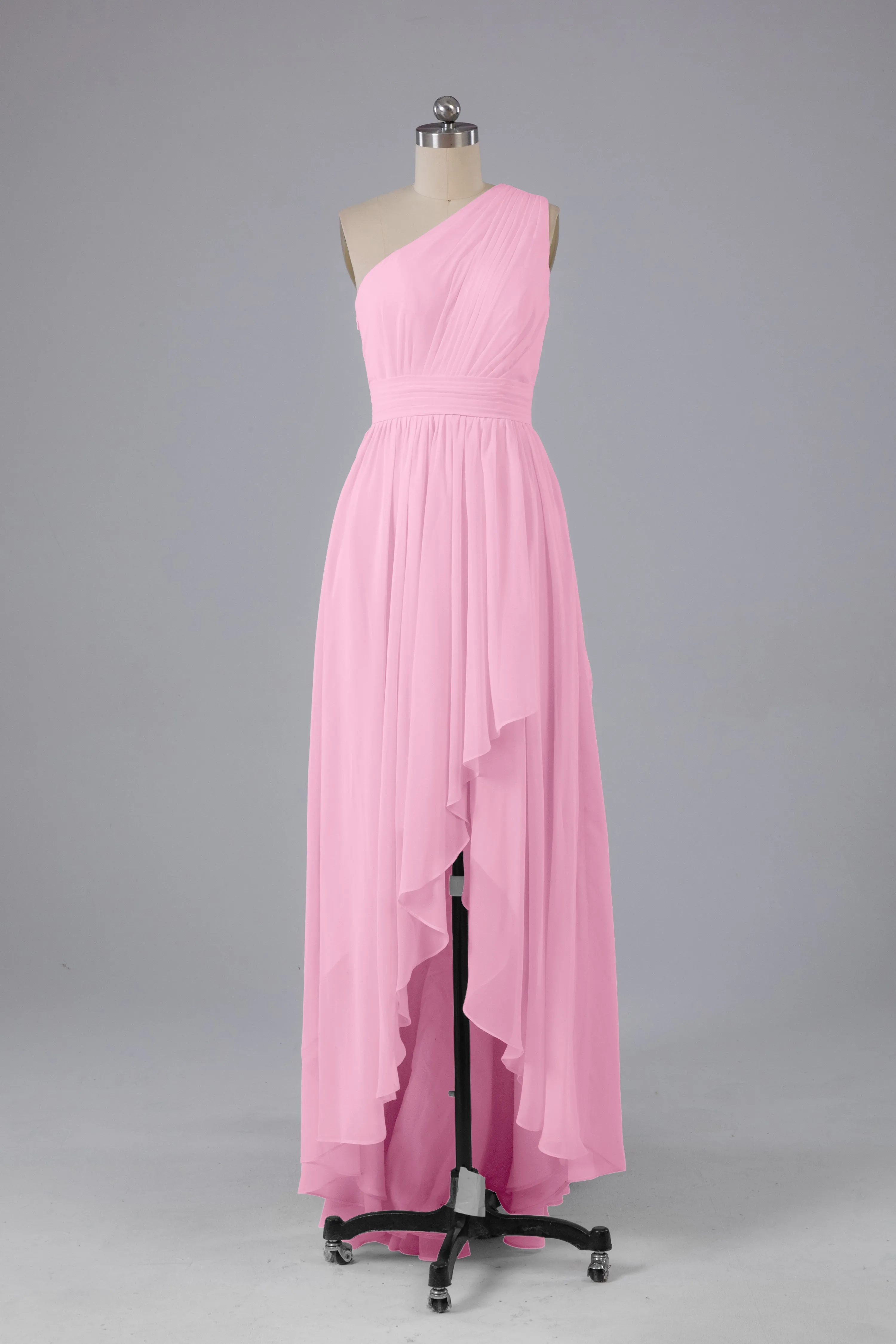 High Low One Shoulder Chiffon Bridesmaid Dresses