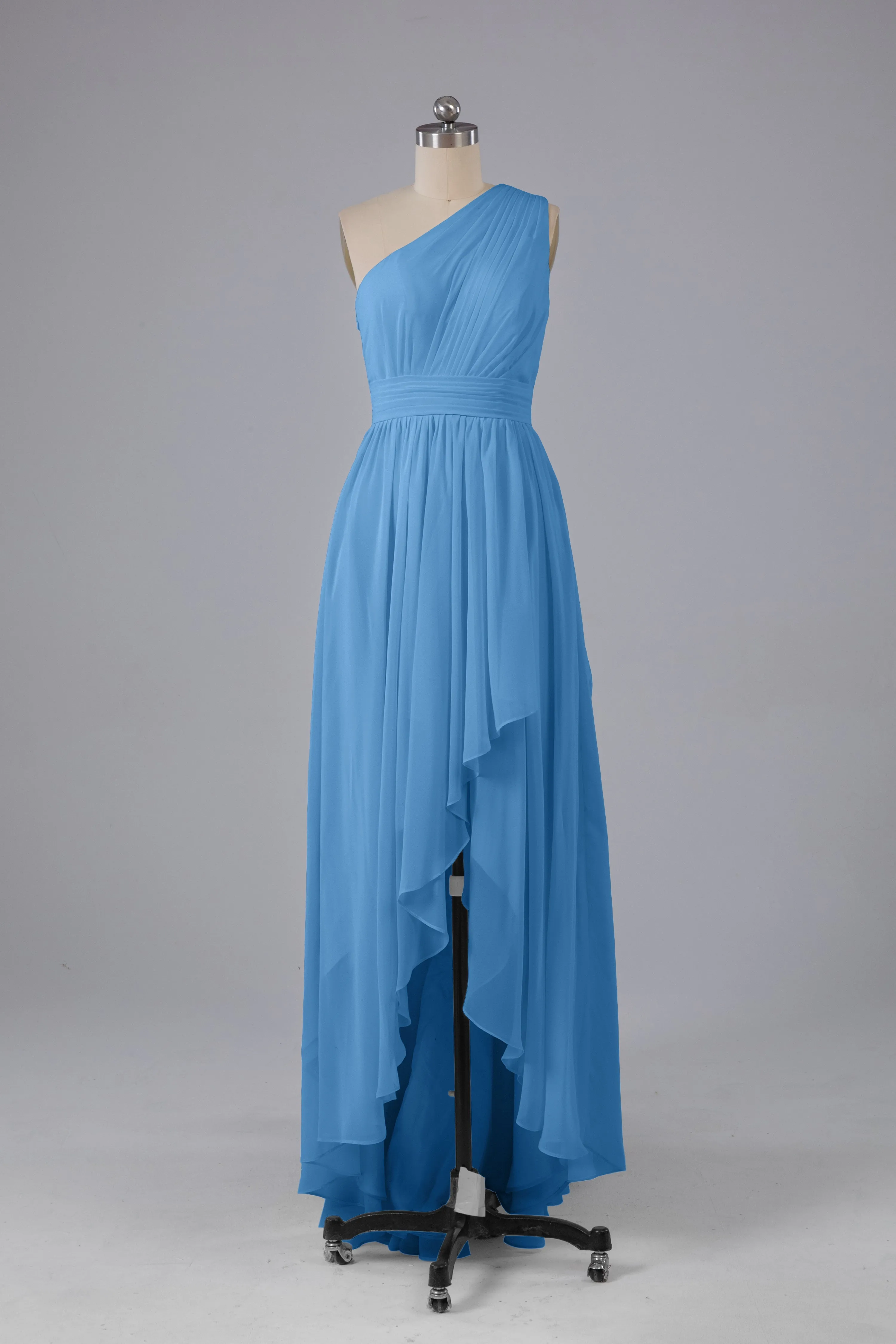 High Low One Shoulder Chiffon Bridesmaid Dresses