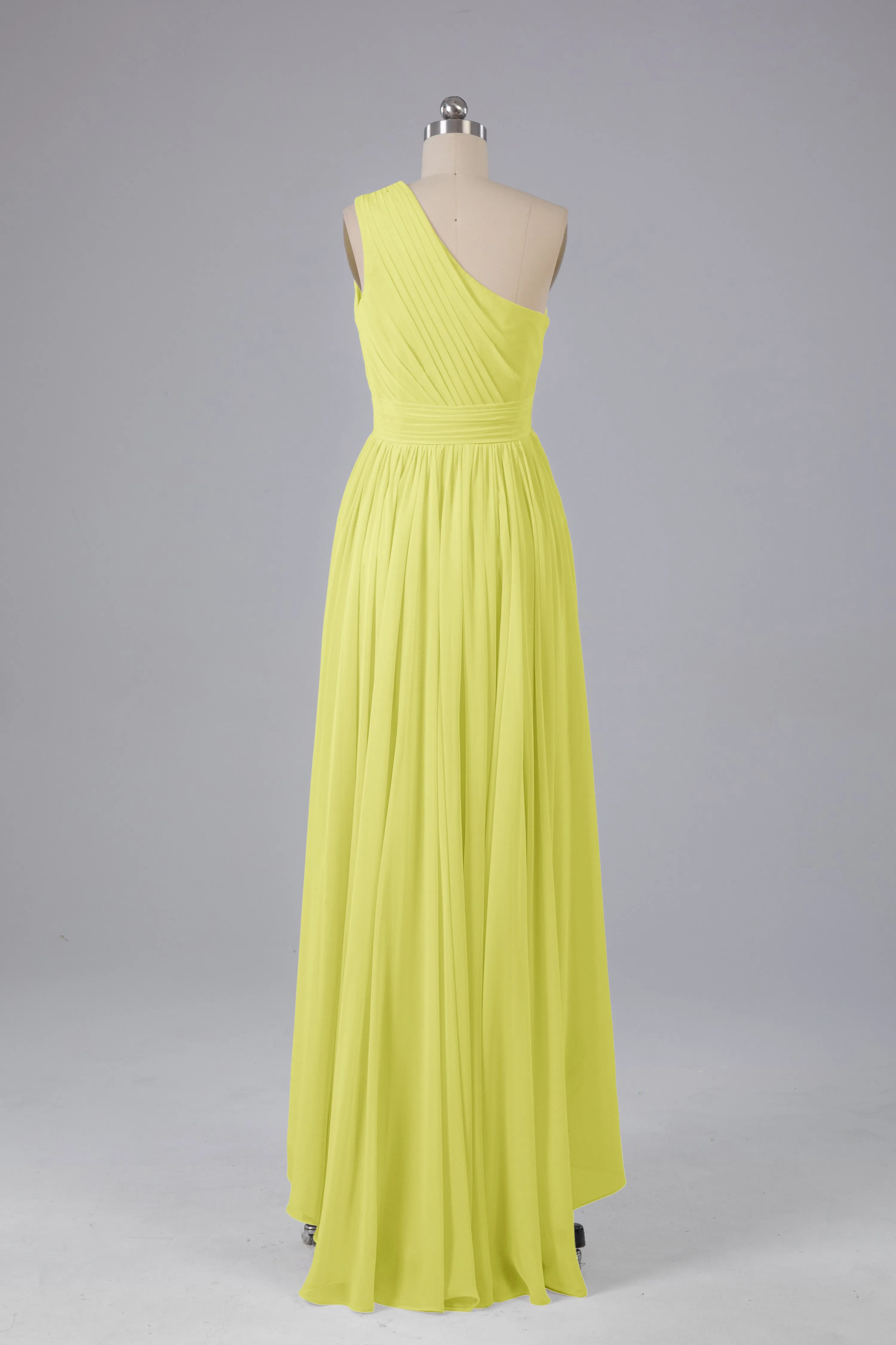 High Low One Shoulder Chiffon Bridesmaid Dresses