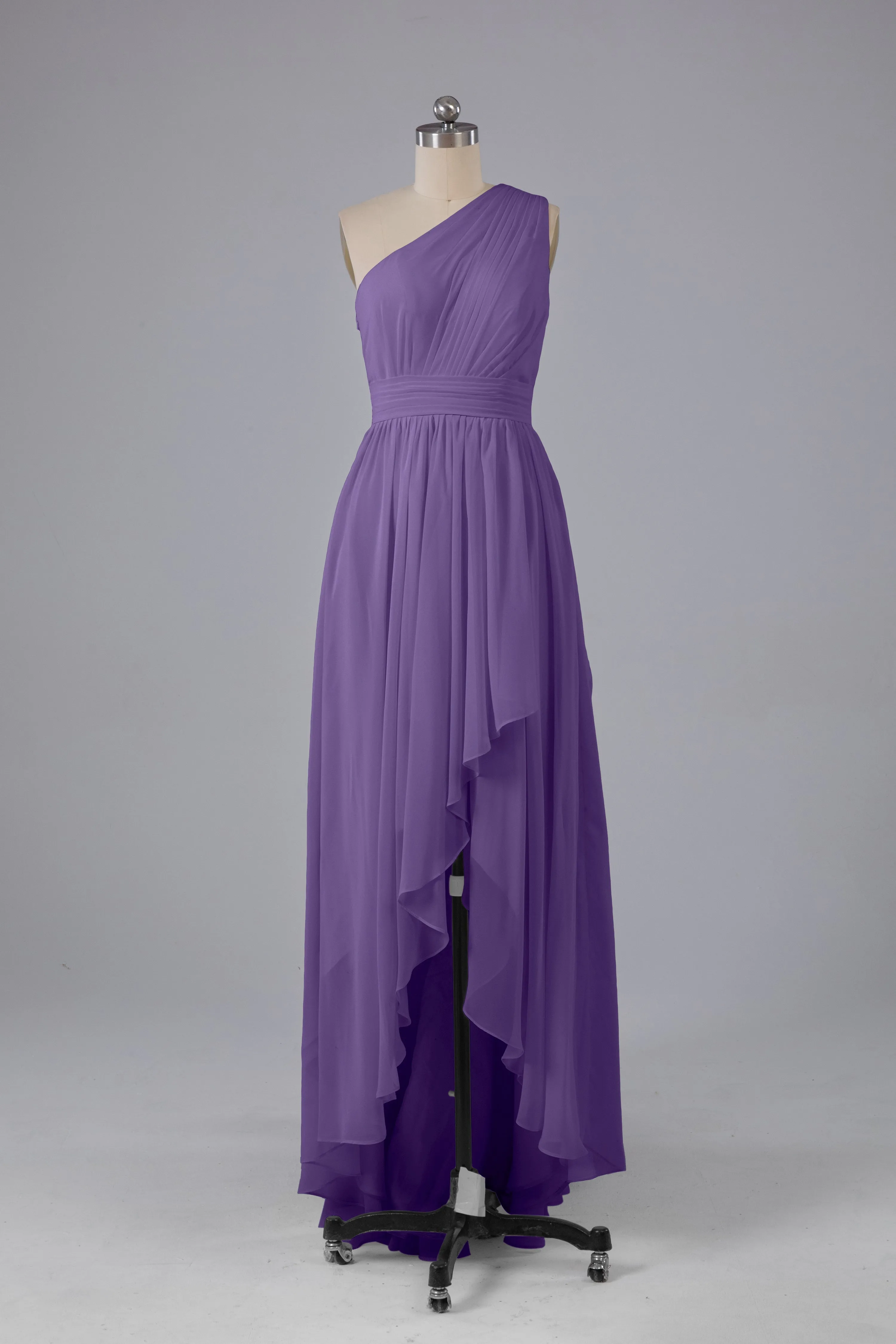 High Low One Shoulder Chiffon Bridesmaid Dresses