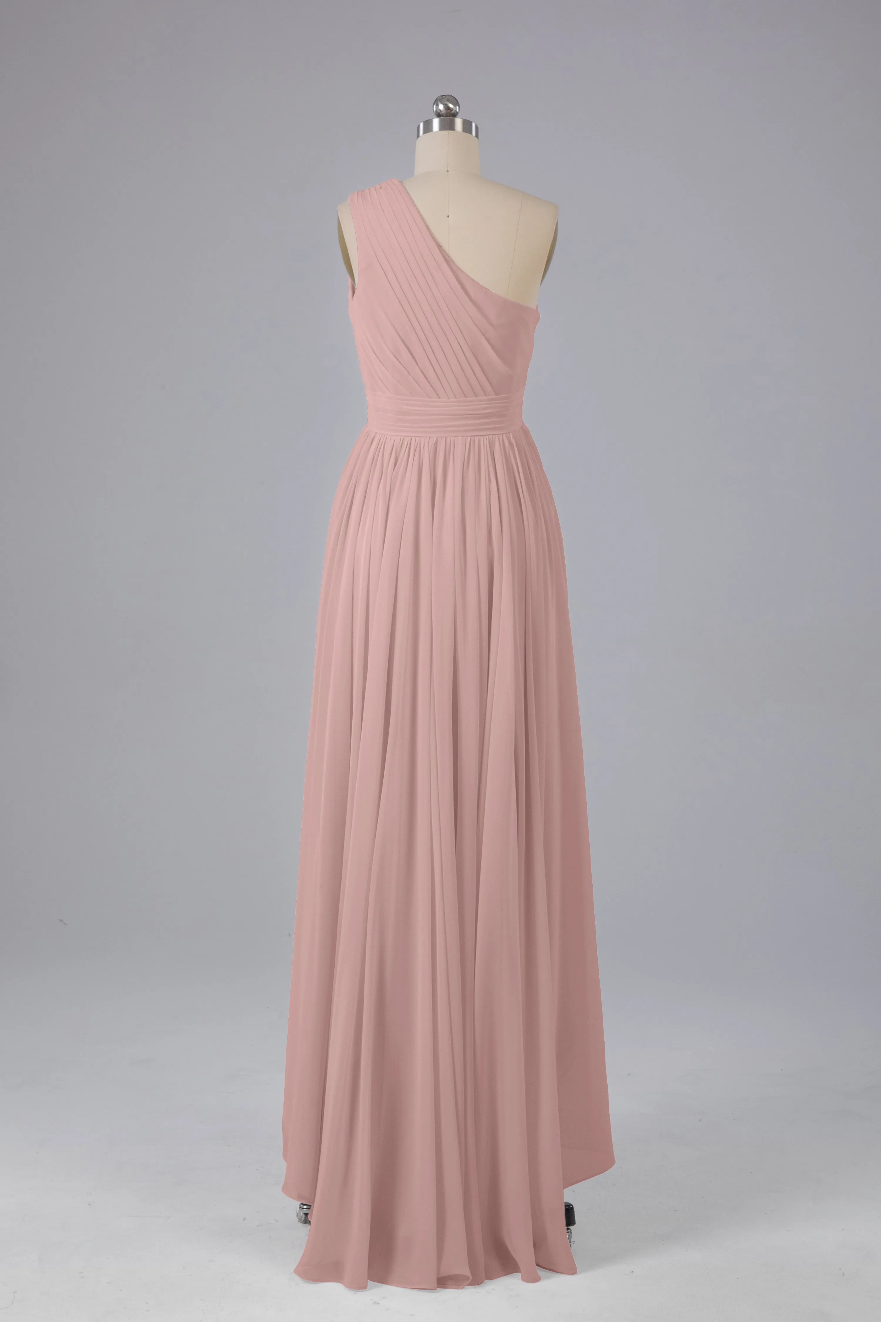 High Low One Shoulder Chiffon Bridesmaid Dresses