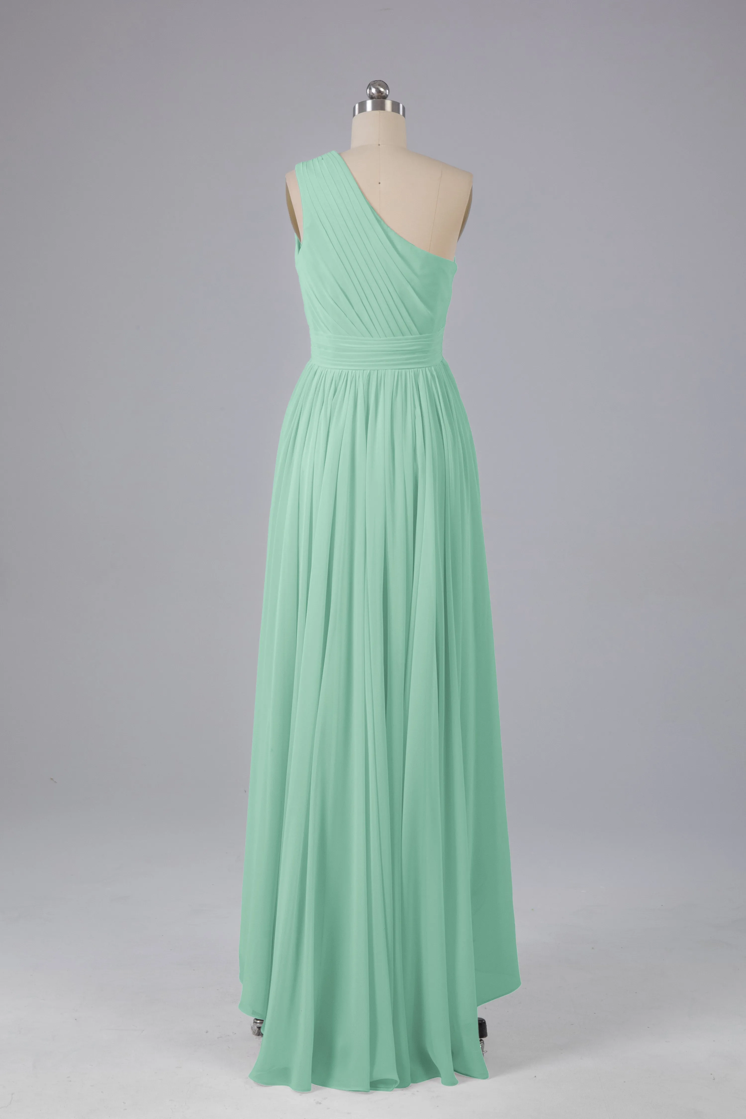 High Low One Shoulder Chiffon Bridesmaid Dresses