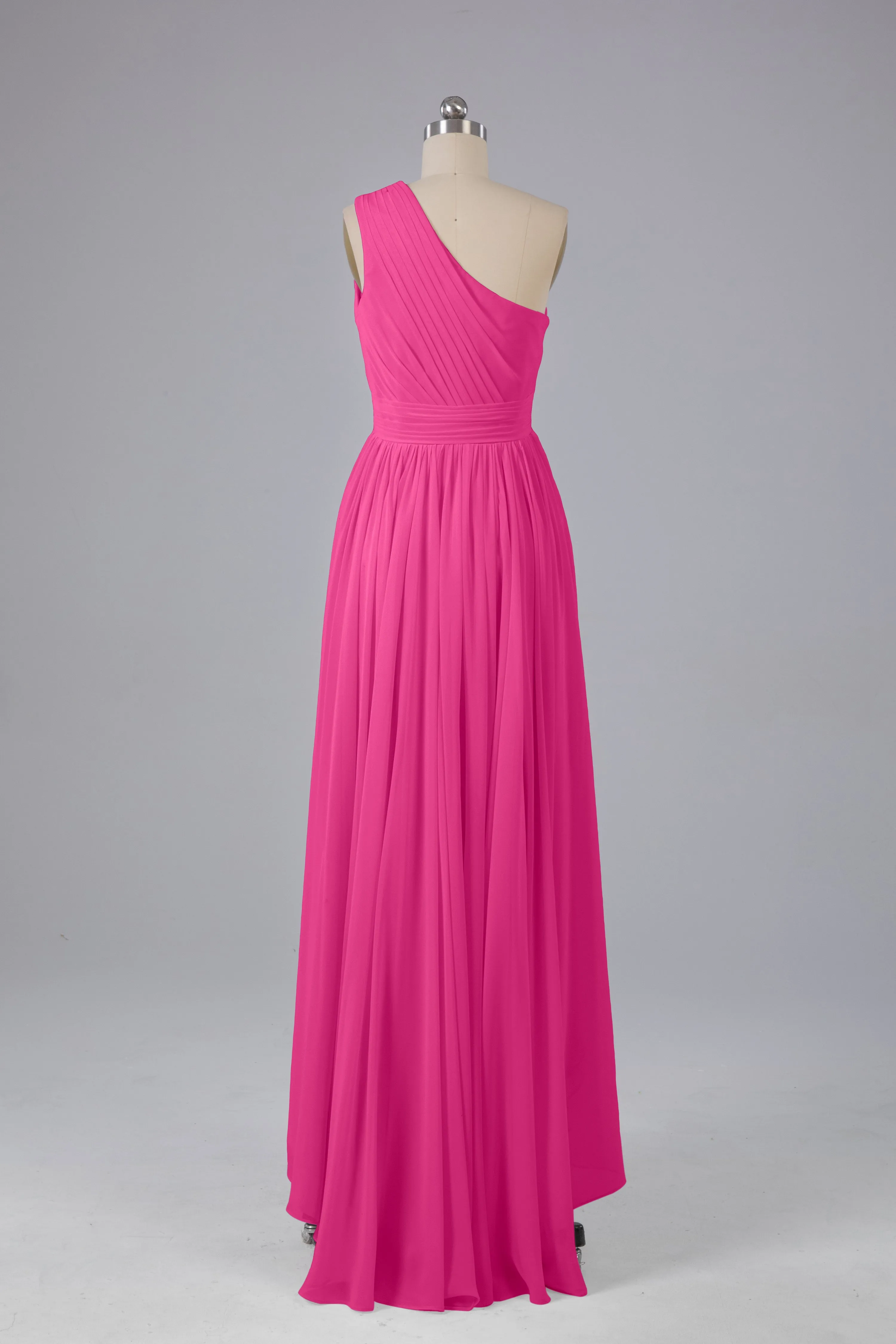 High Low One Shoulder Chiffon Bridesmaid Dresses