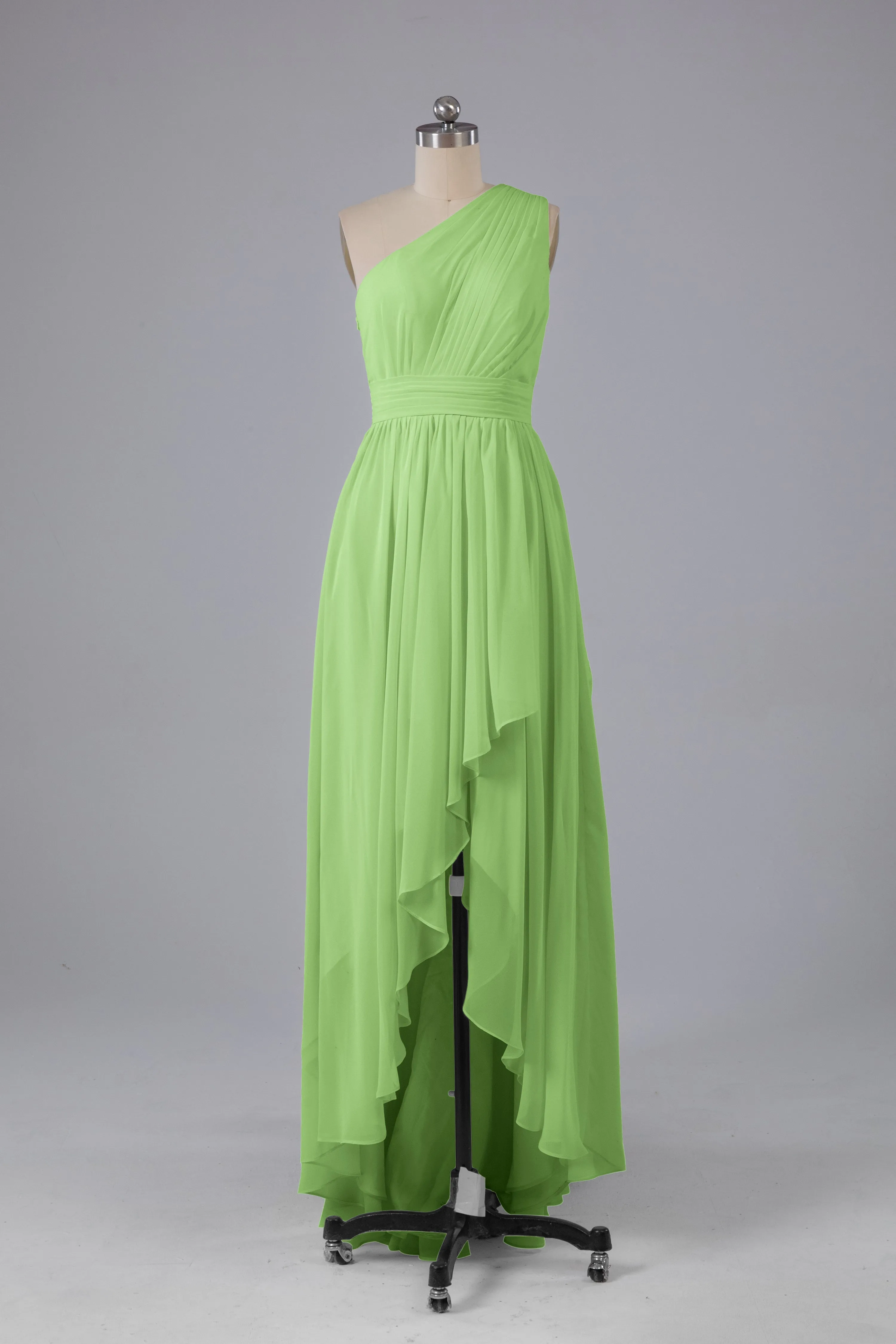 High Low One Shoulder Chiffon Bridesmaid Dresses