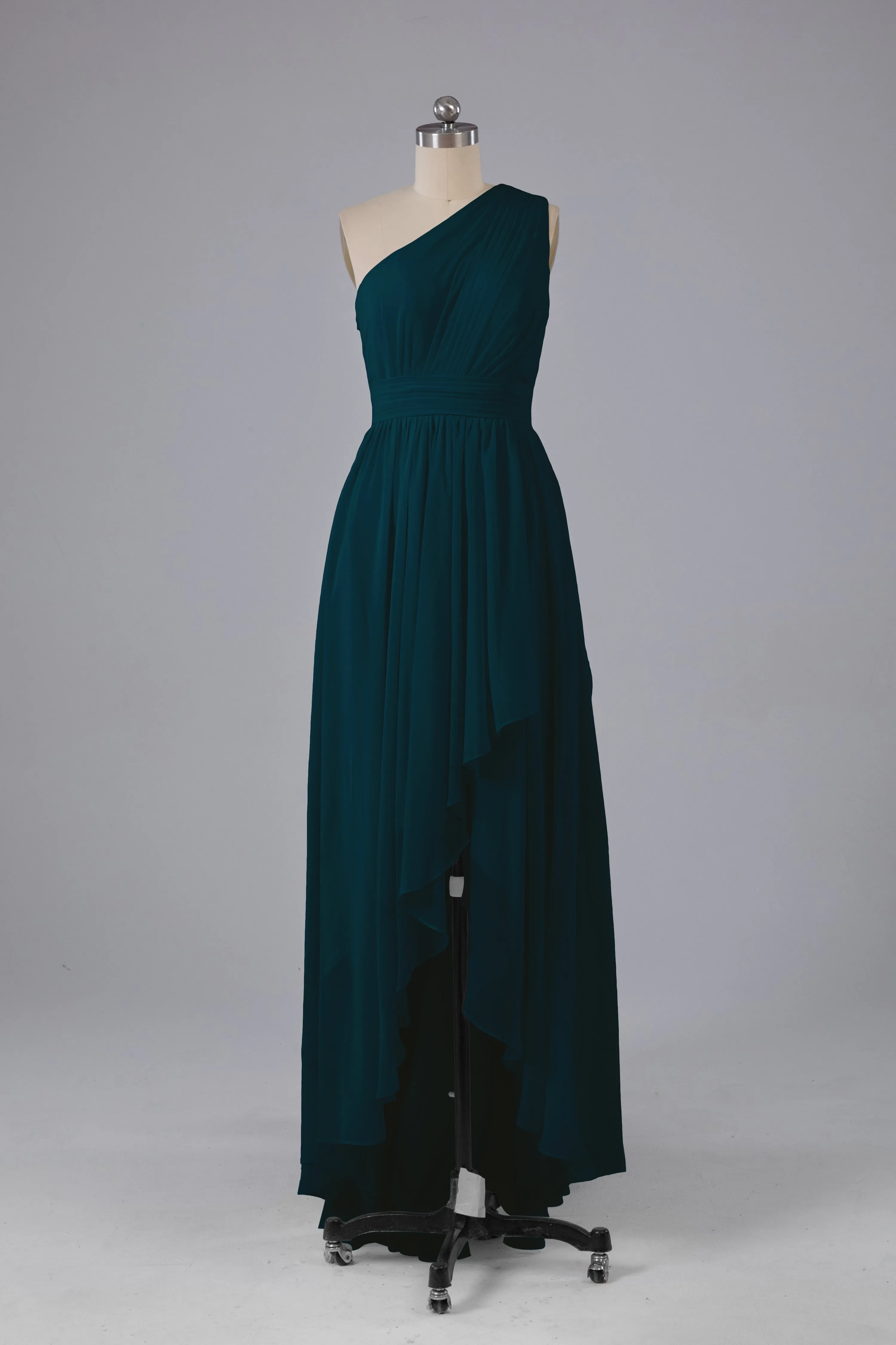 High Low One Shoulder Chiffon Bridesmaid Dresses