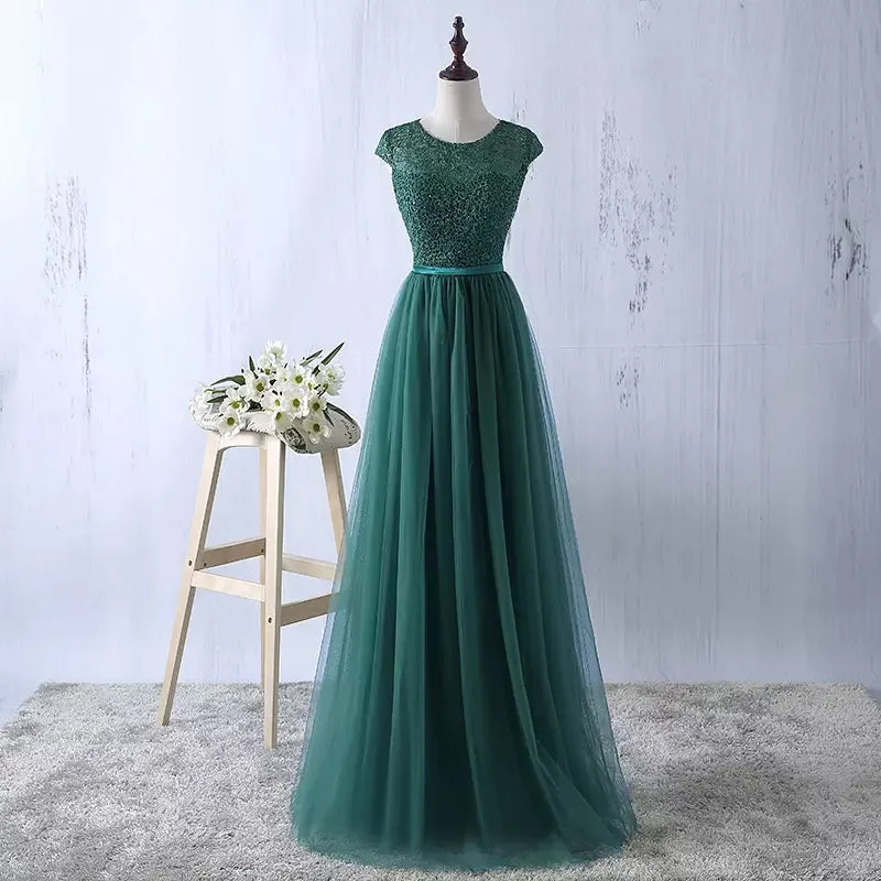 Lace and Tulle Bridesmaid Dress, Elegant Formal Dress