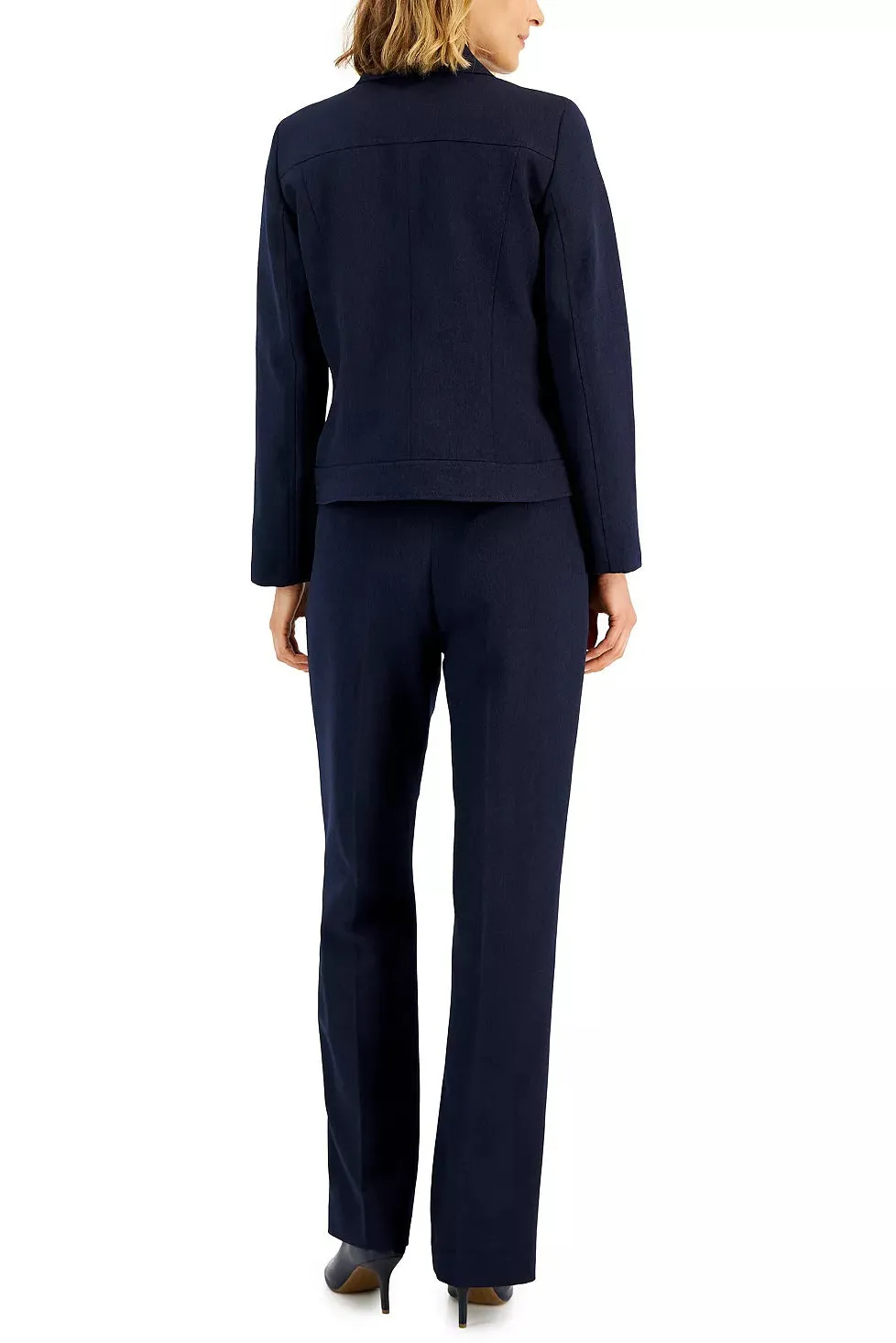 Le Suit Pant Suit 5 Button Jacket with Crepe Pant