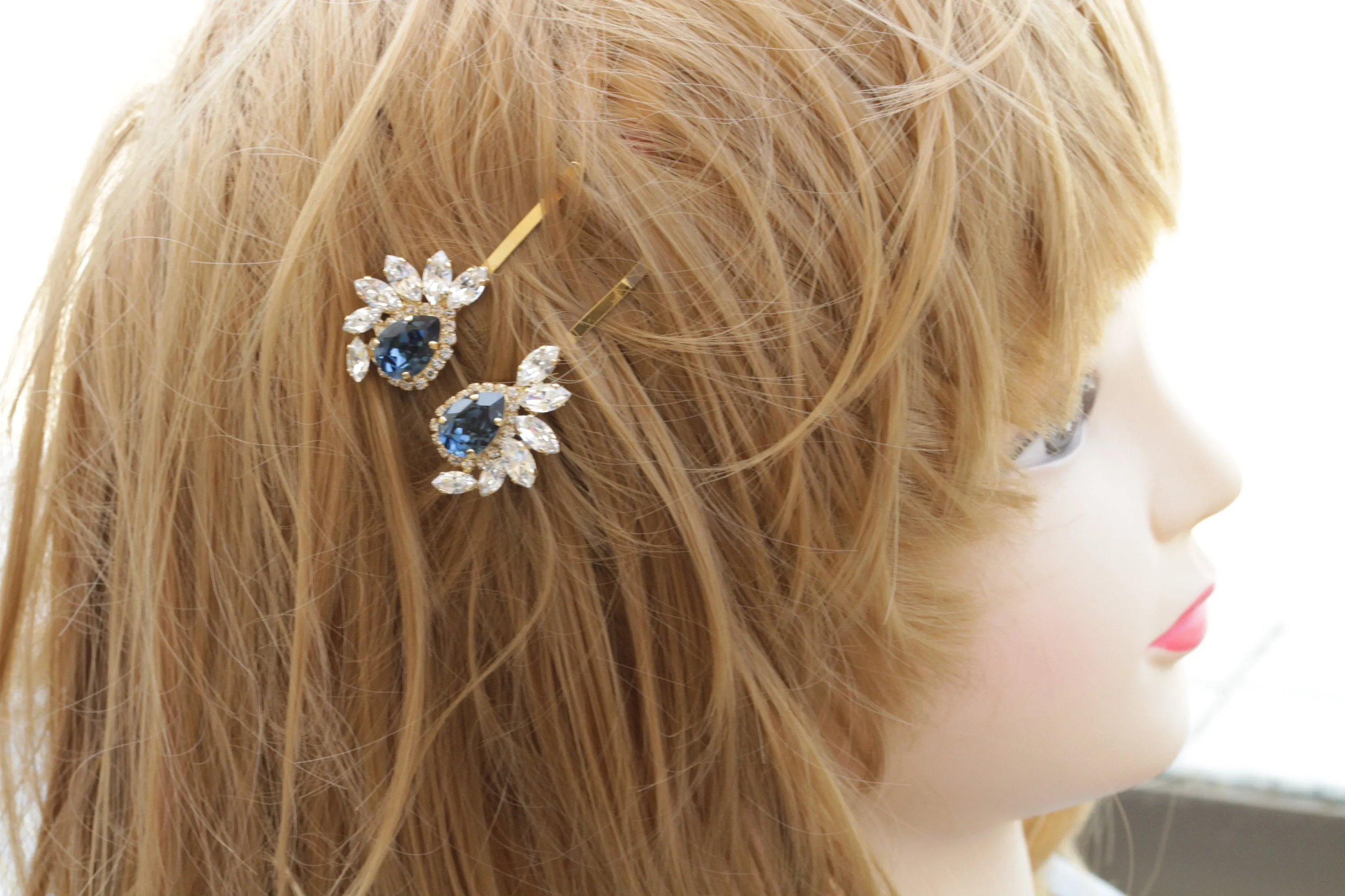 NAVY Blue BOBBY PINS