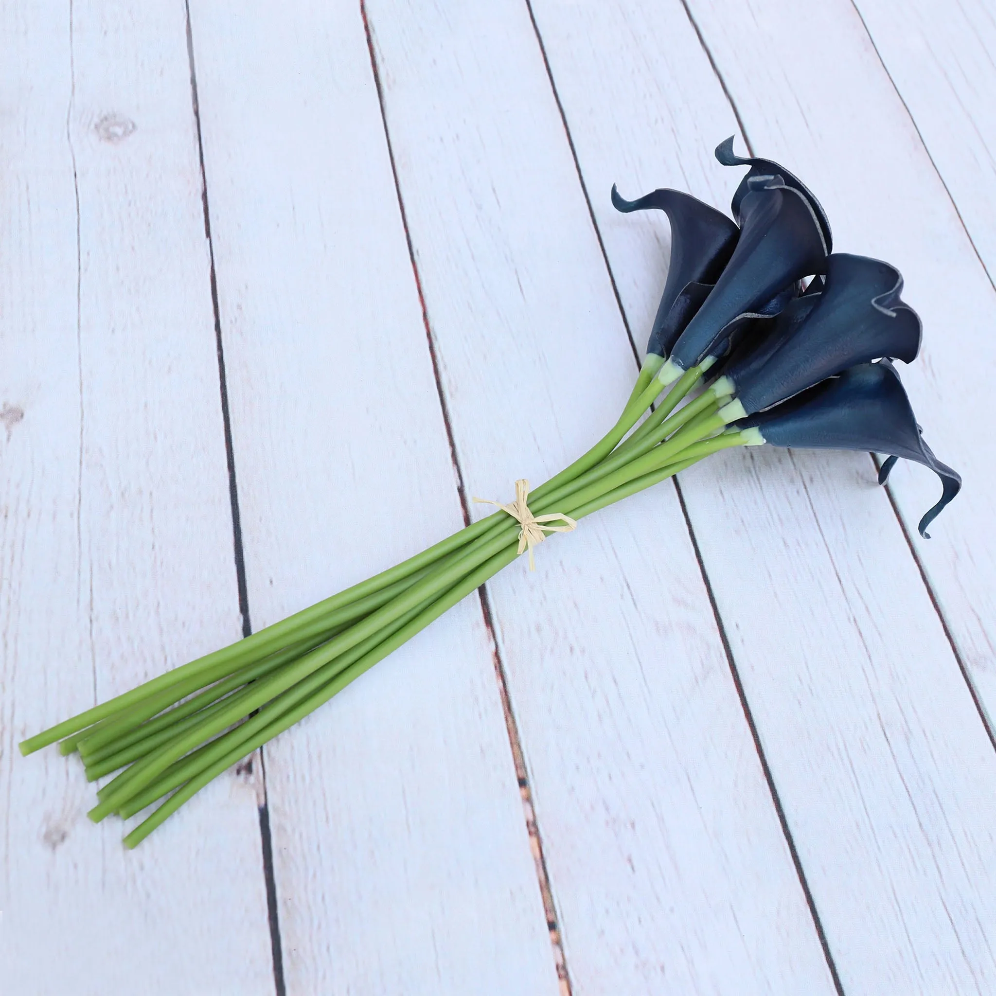 Navy Blue Flowers Artificial Calla Lilies Bouquet