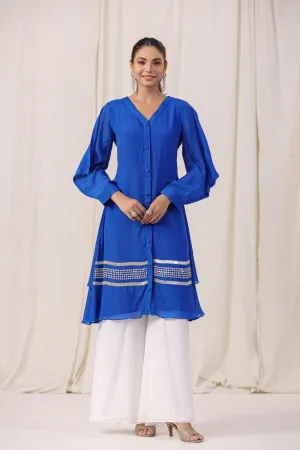 Royal Blue Embellsihed Tunic with Palazzo