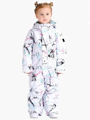 TreadSnow Colorful Vibrant Lines Kids One Piece Snowboard Suit