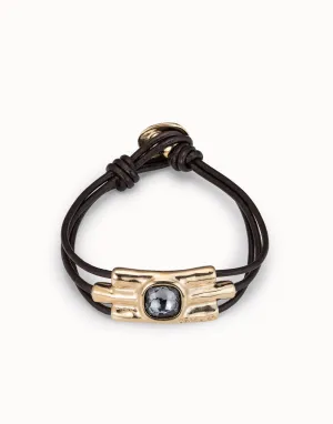 Uno de 50 Spidergrey Leather Bracelet