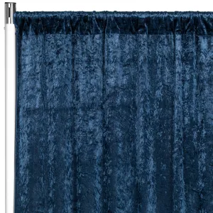 Velvet 10ft H x 52" W Drape/Backdrop Curtain Panel - Navy Blue